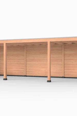 Populair Douglas overkapping, 900 x 300, met achterwand en twee zijwanden, Westwood Elegant